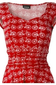Retro jurk met fietsmotief