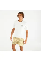 Rashguard heren korte mouwen upf50 bloem wit